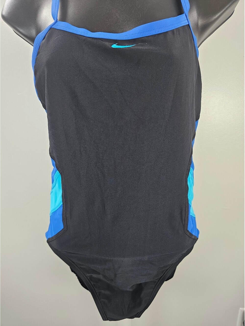 Nike Women's One Piece Swimsuit Size 12 Black Blue